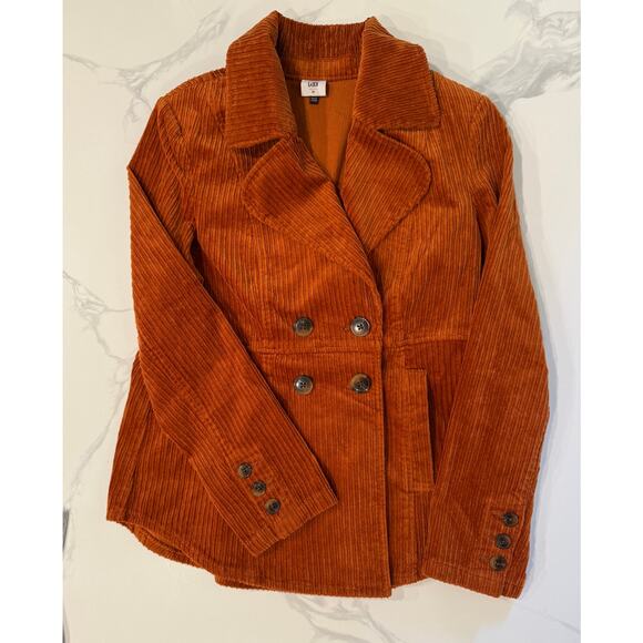 Cabi Rust Corduroy Jacket Style 4123 Wide Corduroy Double Breasted Blazer M - Picture 11 of 14